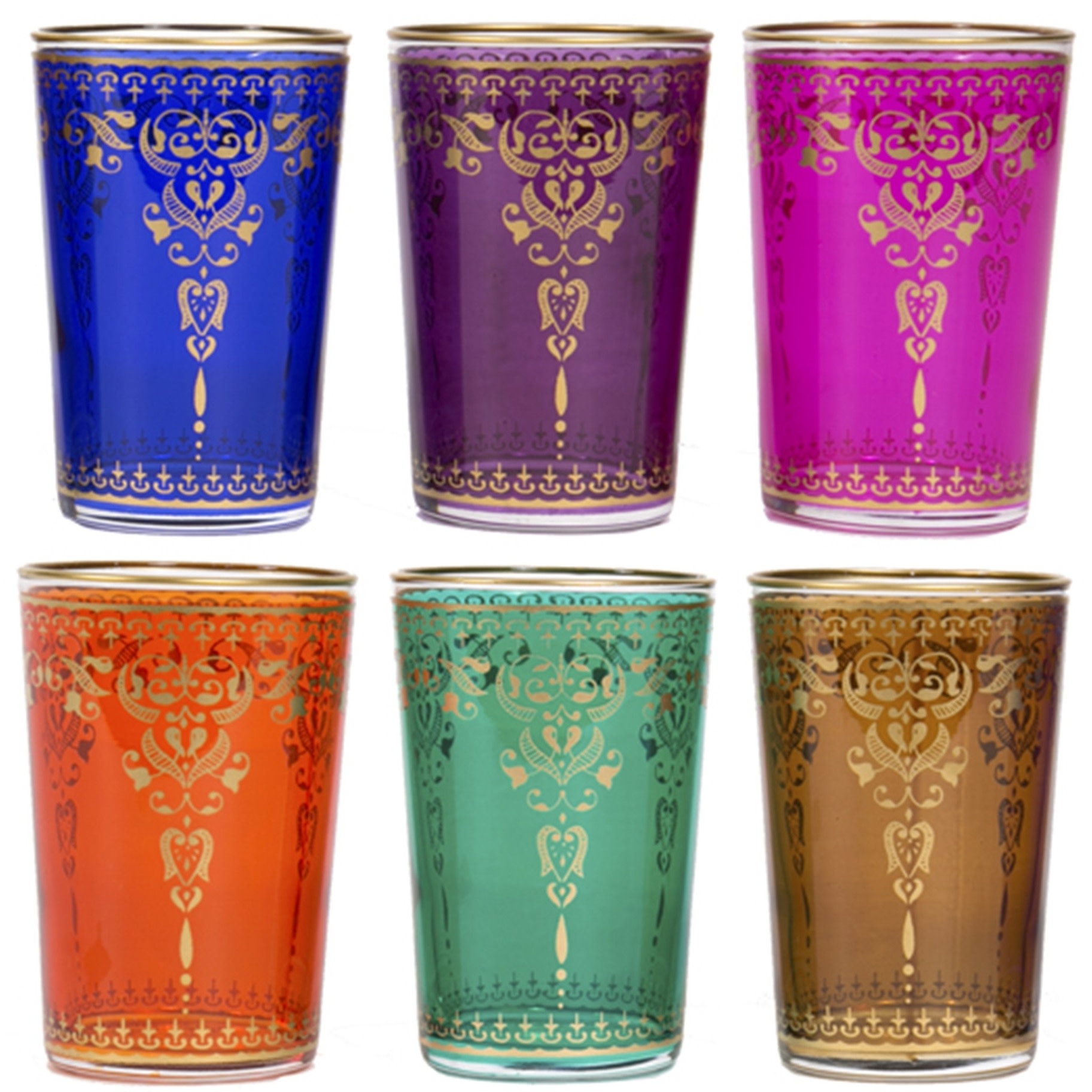 Moroccan Tea Glasses Morjana Pink (Set of 6)