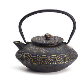 Teapot "Anhao" cast iron black-gold