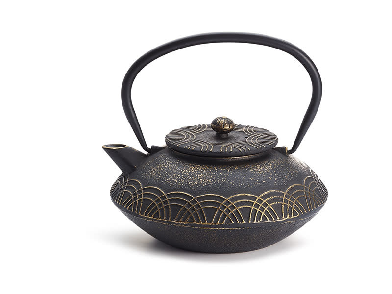 Teapot "Anhao" cast iron black-gold