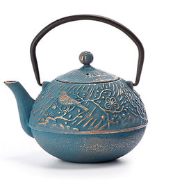 Teapot "Meng" cast iron, blue-gold