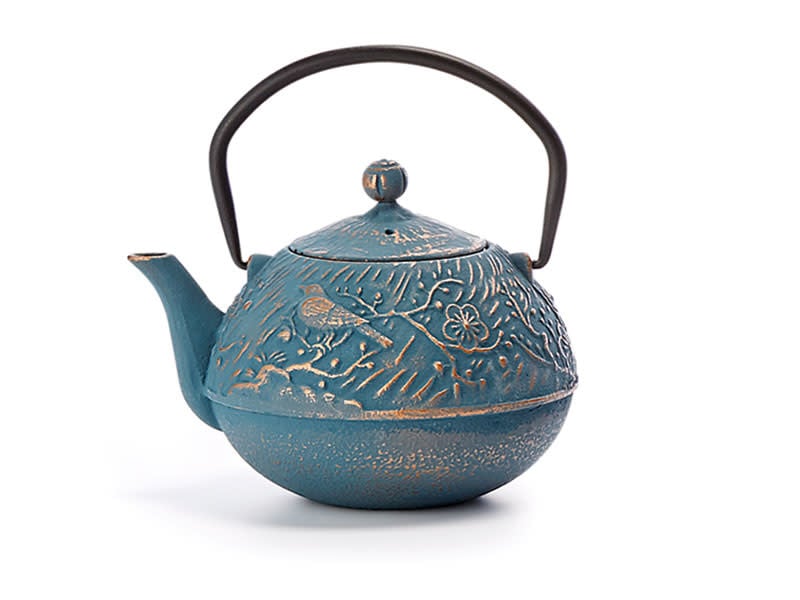 Teapot "Meng" cast iron, blue-gold