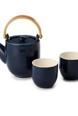 Tea-Set "Ross" porcelain, 3 pcs set, dark blue Teapot