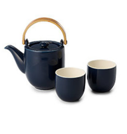 Tea-Set "Ross" porcelain, 3 pcs set, dark blue Teapot