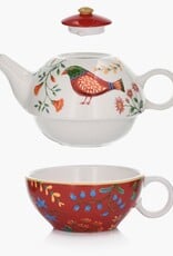 Tea Ware Folk Art Inspired Ceramic Tea for One