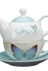 Tea Ware Grace Butterfly Blessings Tea Set for One