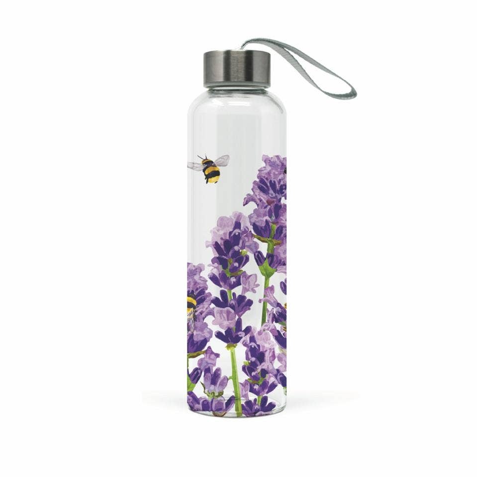 Tea Ware Glass Water Bottle - Bees & Lavender