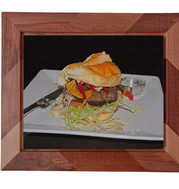 Gift Items Hamburger Art in Floating Wood Frame