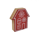 Small Wooden House Decoration - Red