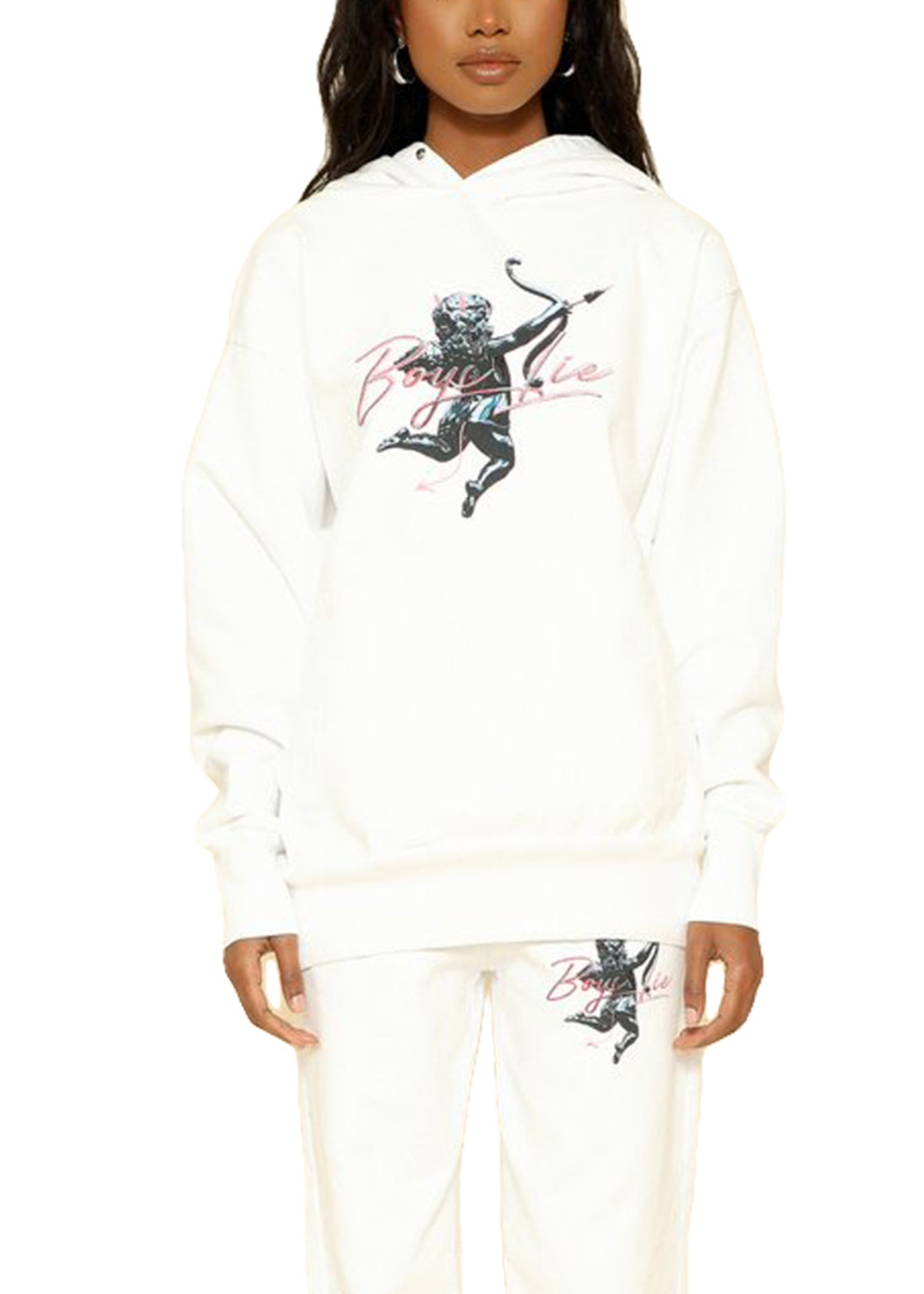 BOYS LIE Oversized heavyweight French Terry hoodie with Metal