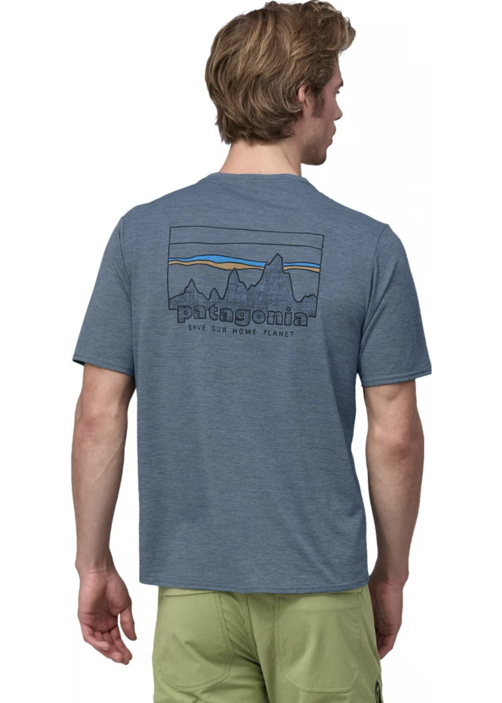 PATAGONIA Men's Cap Cool Daily Graphic Shirt '73 Skyline: Utility Blue X-Dye