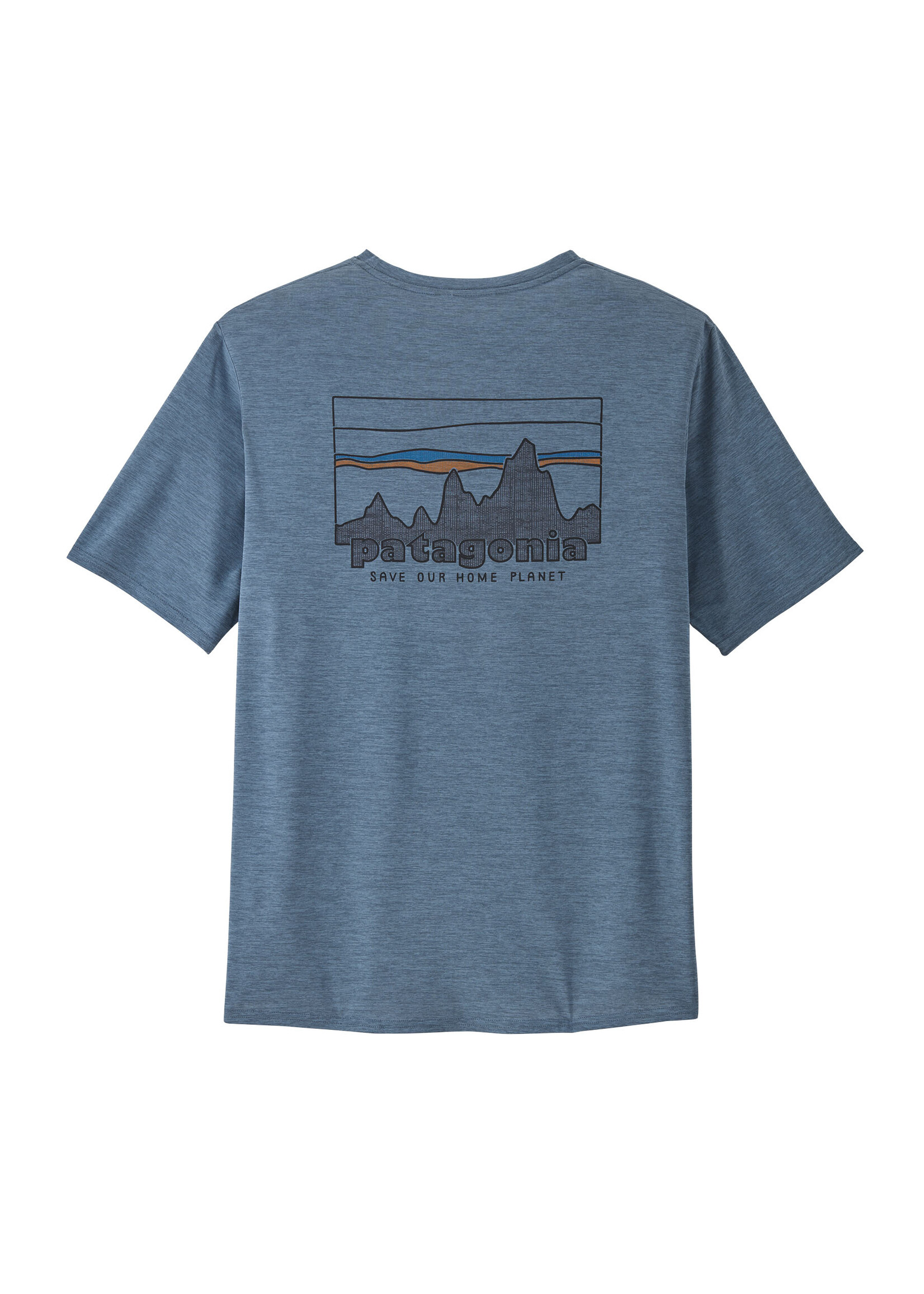 PATAGONIA Men's Cap Cool Daily Graphic Shirt '73 Skyline: Utility Blue X-Dye
