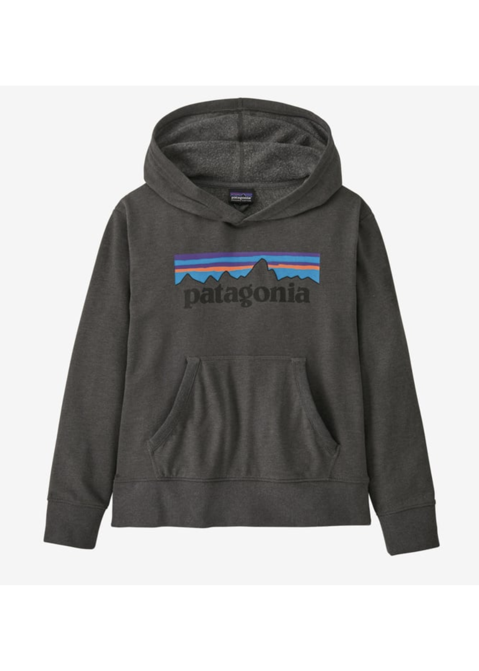 PATAGONIA Kid's Lighweight Graphic Hoody Sweatshirt P-6 Logo: Forge Grey