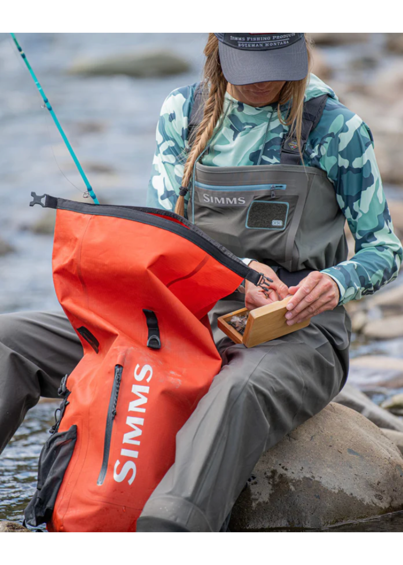 Simms Dry Creek Rollmop Backpack 30L - Simms Orange
