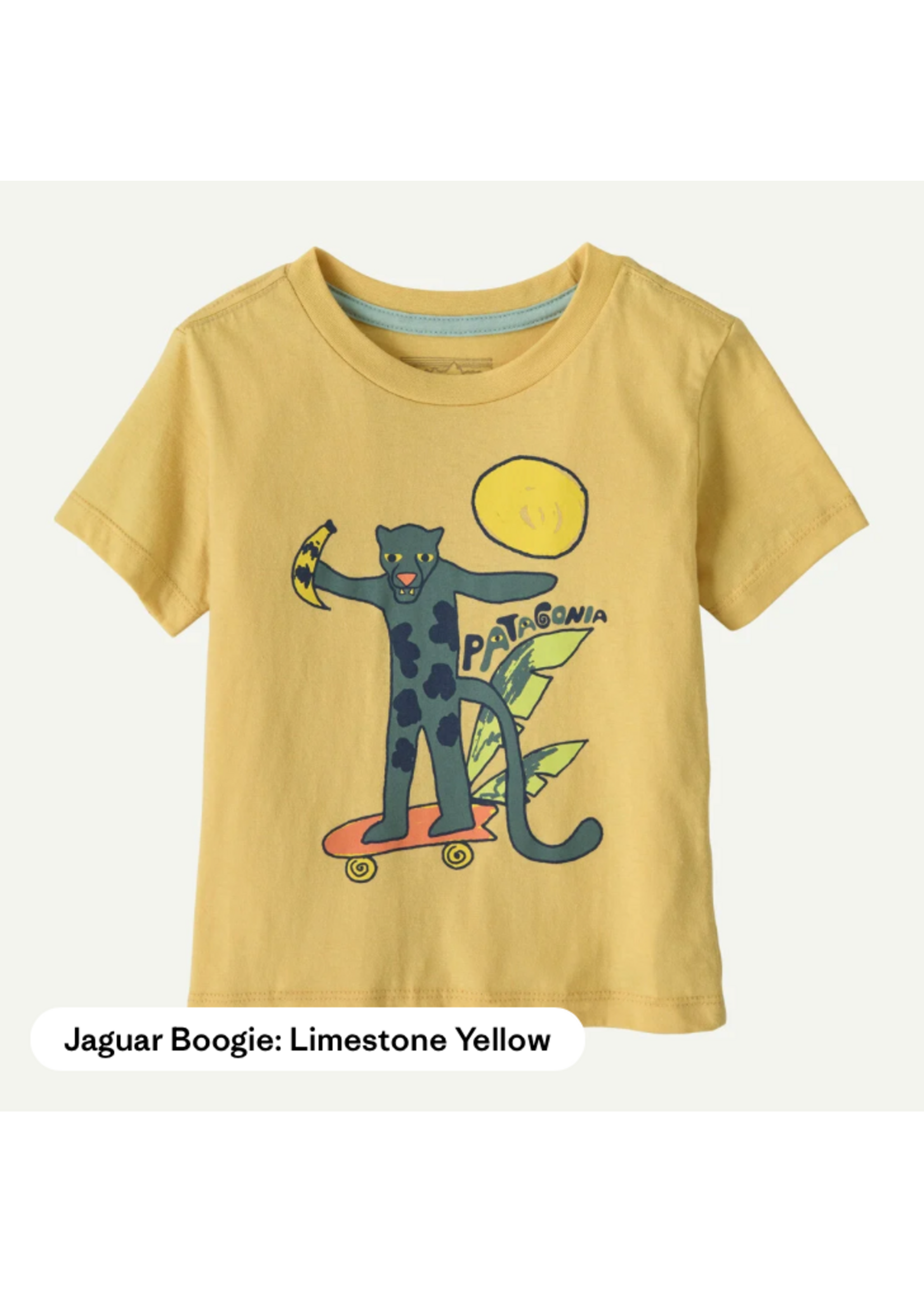 PATAGONIA Baby Graphic T-Shirt - Jaguar Boogie: Limestone Yellow