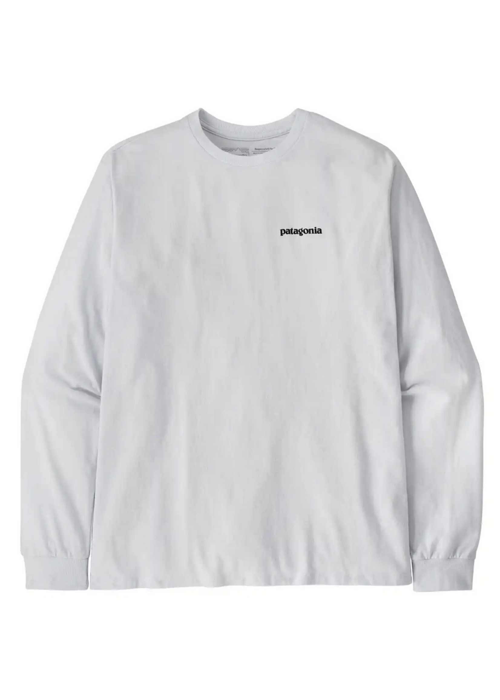 Patagonia Men's Long-Sleeved P-6 Logo Responsabili-Tee L White
