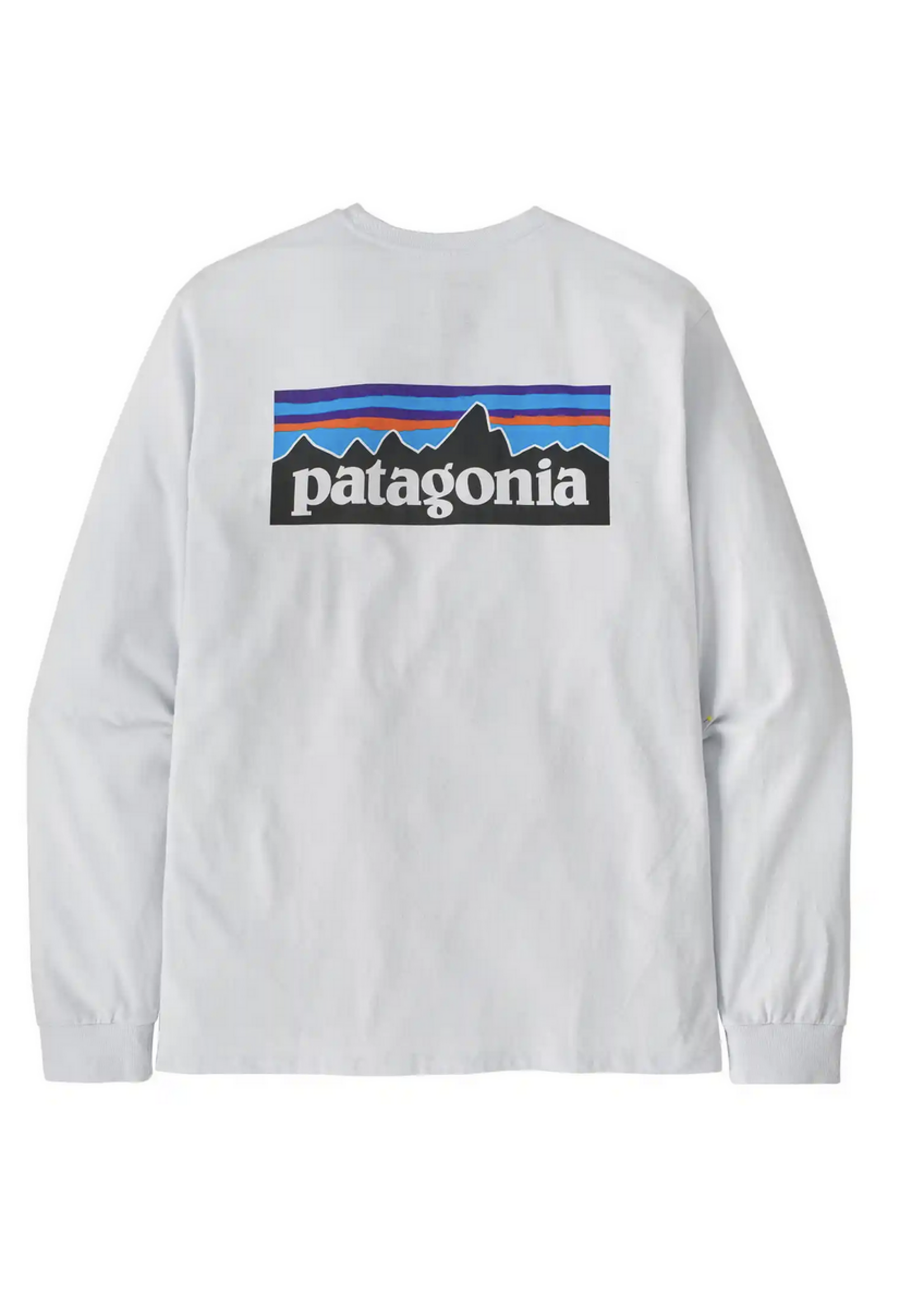 Patagonia Men's Long-Sleeved P-6 Logo Responsabili-Tee L White