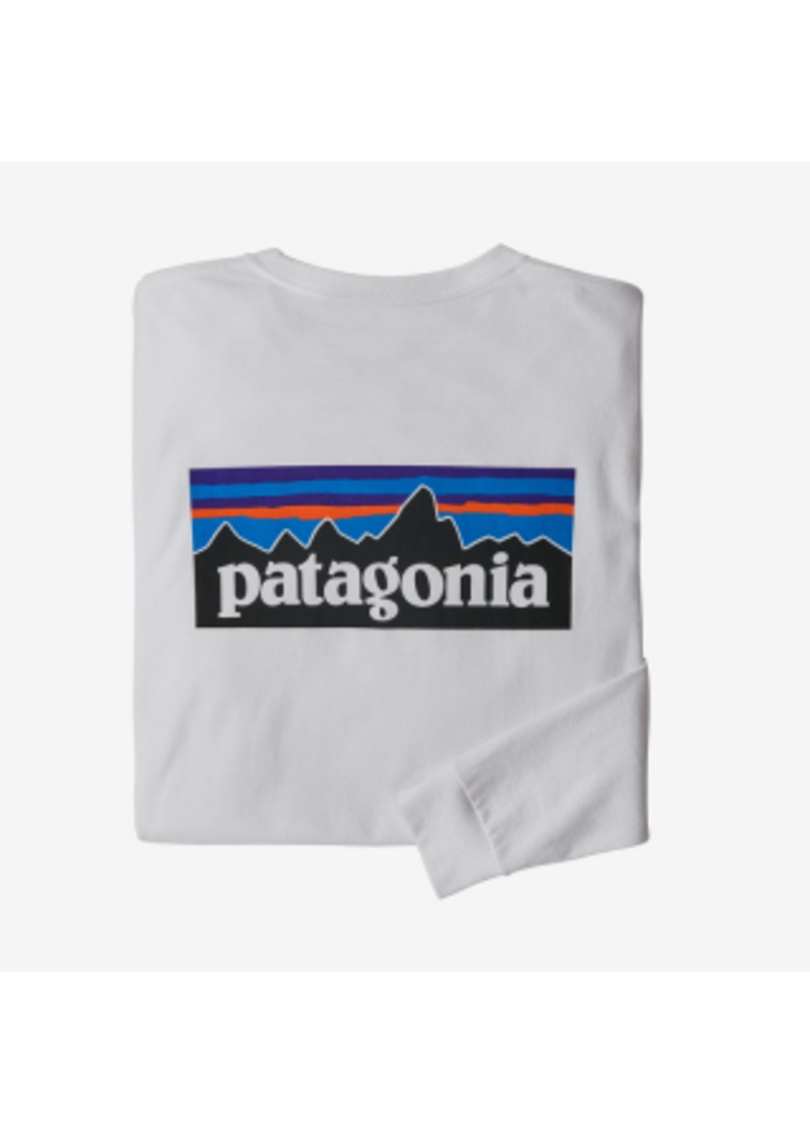 Patagonia Men's Long-Sleeved P-6 Logo Responsabili-Tee L White