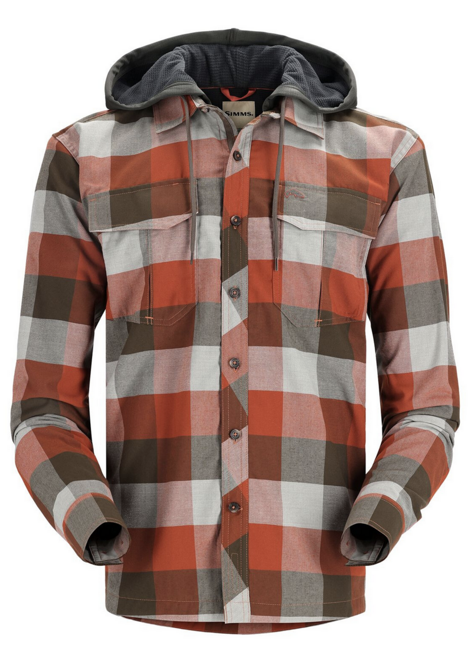 Men's Coldweather Hoody Clay Buffalo Plaid - Large