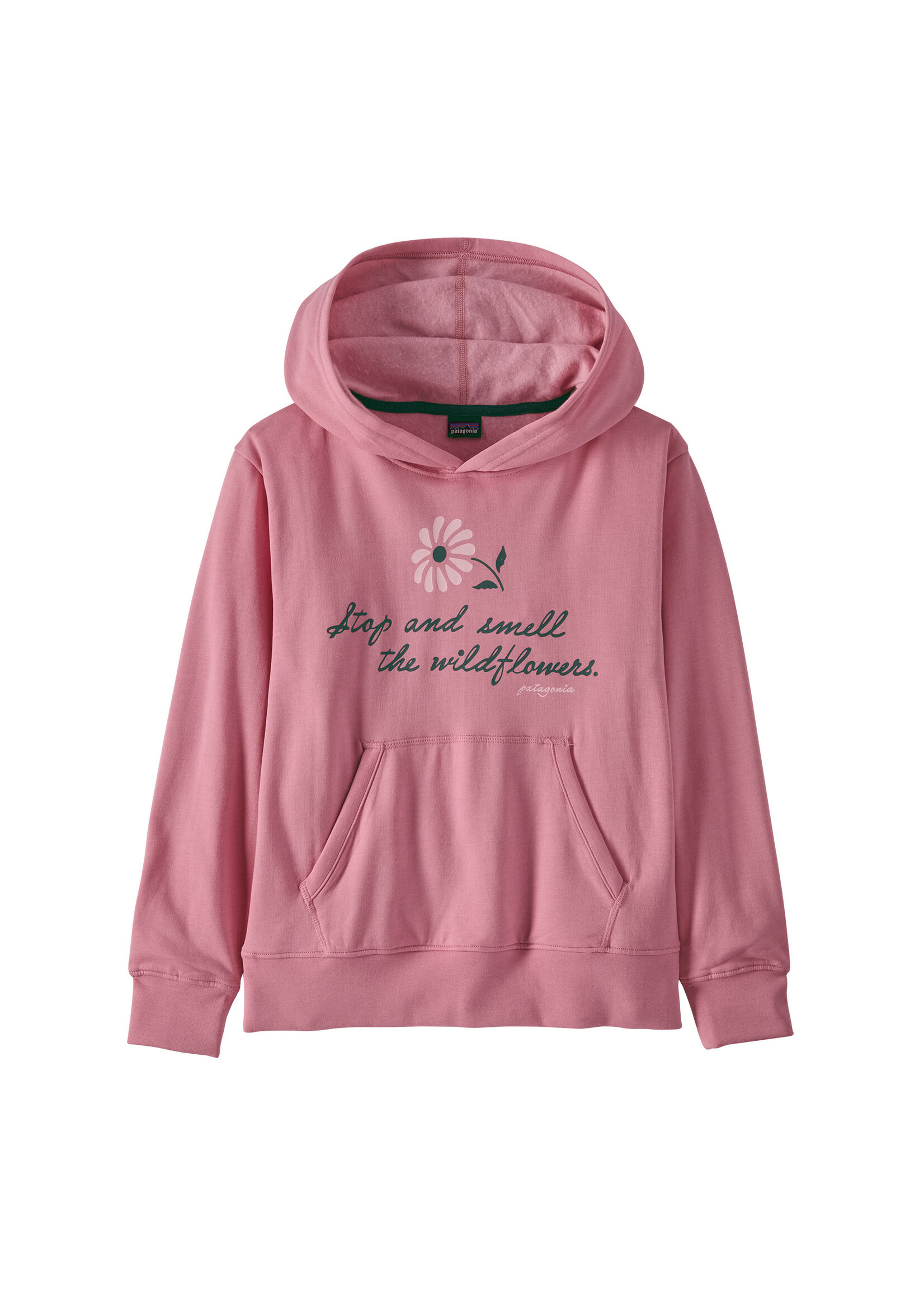 Patagonia Kid's Lightweight Graphic Hoody Sweatshirt Stop for Wildflowers: Planet Pink  Planet Pink M