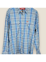 Simms Legend Long Sleeve Shirt Harbor Blue Plaid - XXLarge