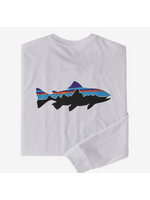 Patagonia Men's Long-Sleeved Fitz Roy Trout Responsibili-Tee White - Large