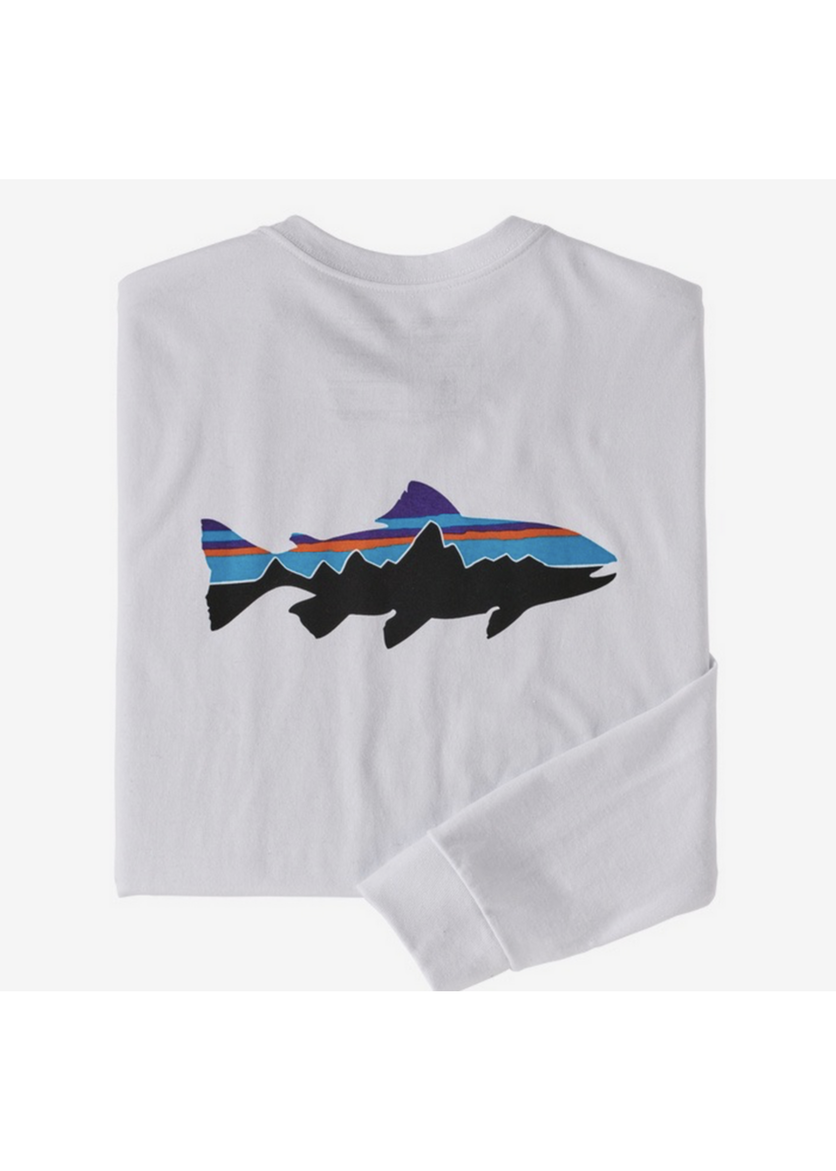 Patagonia Men's Long-Sleeved Fitz Roy Trout Responsibili-Tee L White