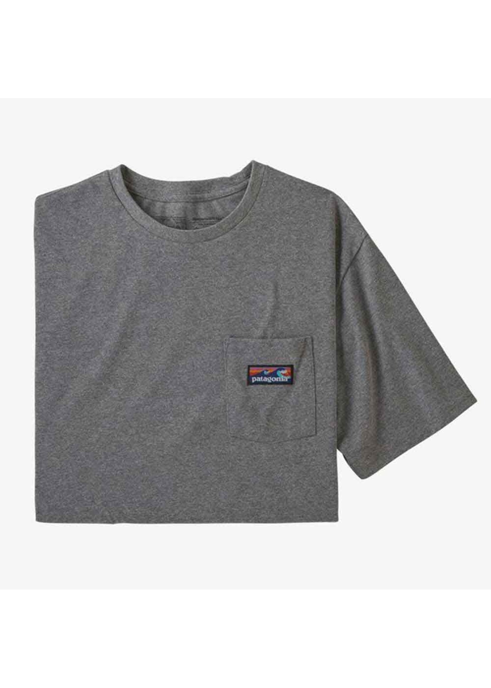 Patagonia Men's Boardshort Label Pocket Responsbili-Tee Gravel Heather - XLarge