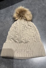 Cuff Toque with Faux Fur PomPom
