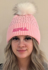 Cuff Toque with Faux Fur PomPom