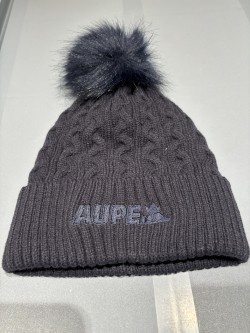 Cuff Toque with Faux Fur PomPom