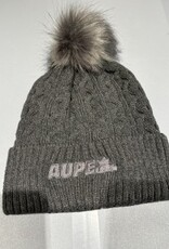 Cuff Toque with Faux Fur PomPom