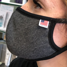 USA MADE COTTON GREY AND BLACK FACE MASK