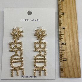 RUFF-SKCH BRIDE EARRINGS  PEARL/GOLD