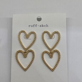 RUFF-SKCH DIAMOND DIAMOND HEART EARRINGS