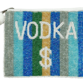 LA CHIC Artisan  Handcrafted Beaded Bag- Vodka$