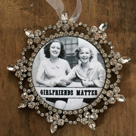 MY FAVORITE THINGS Girlfriends Matter Crown Ornament Black & White Roller skate