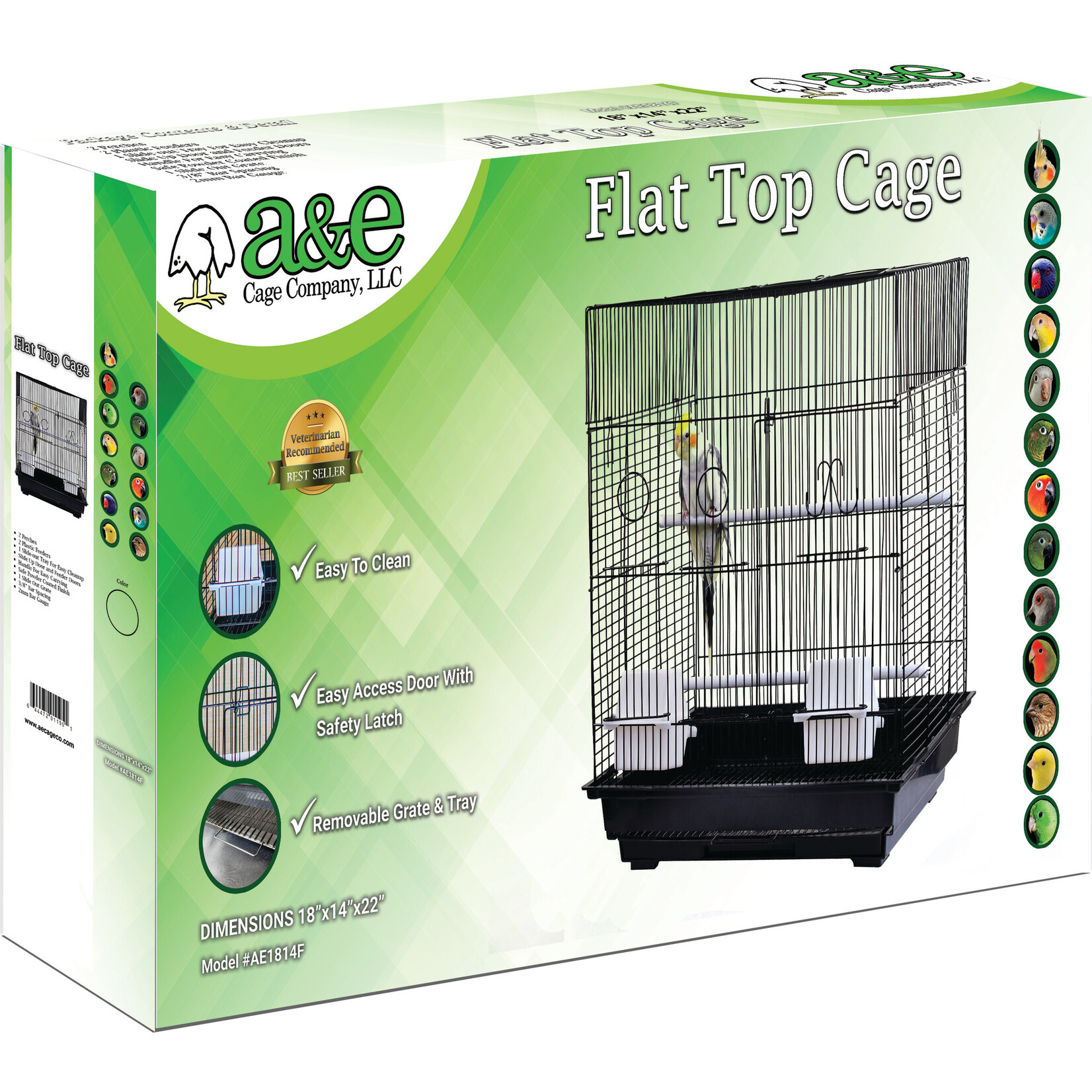 A&E A&E  AE1814F  Flat Top Cage  White  18"x14"