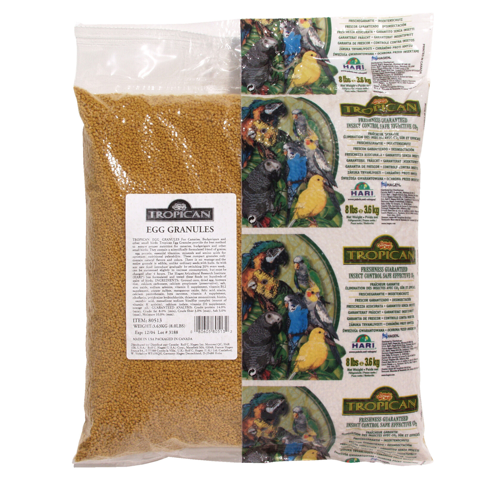Hagen Hagen Tropican Egg Granules Small Birds (8lb)