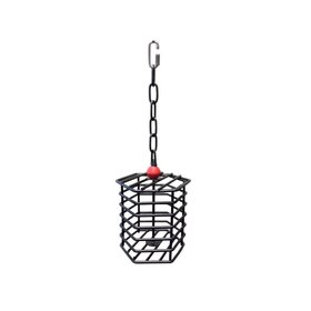 Metal Fillable Feeder & Treat Baffle Cage For Parrots