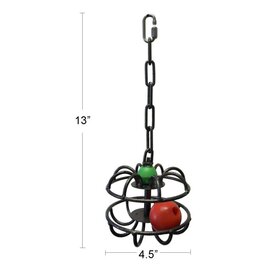 Jolly Jungle METAL FORAGING PARROT TOY WITH PLASTIC BALL