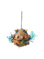GP PUFFER FISH COCONUT SHELL PARROT BIRD TOY  A781