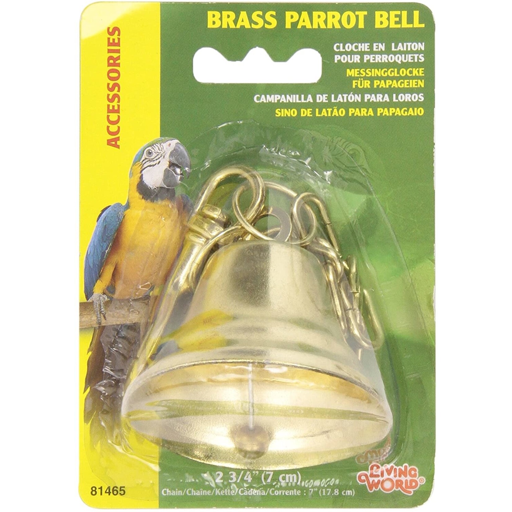 Hagen Hagen Living World 81465 Brass Parrot Bell, 2.75-Inch Diameter with Matching 7-Inch Chain 81465