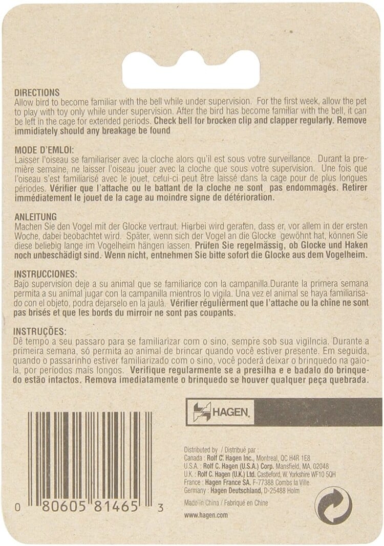 Hagen Hagen Living World 81465 Brass Parrot Bell, 2.75-Inch Diameter with Matching 7-Inch Chain 81465