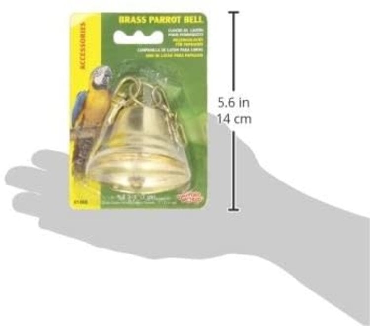 Hagen Hagen Living World 81465 Brass Parrot Bell, 2.75-Inch Diameter with Matching 7-Inch Chain 81465