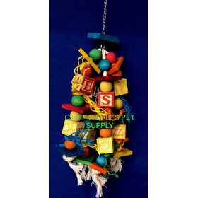 Jolly Jungle GP PARROT BIRD TOY WITH ABC WOOD BLOCKS
