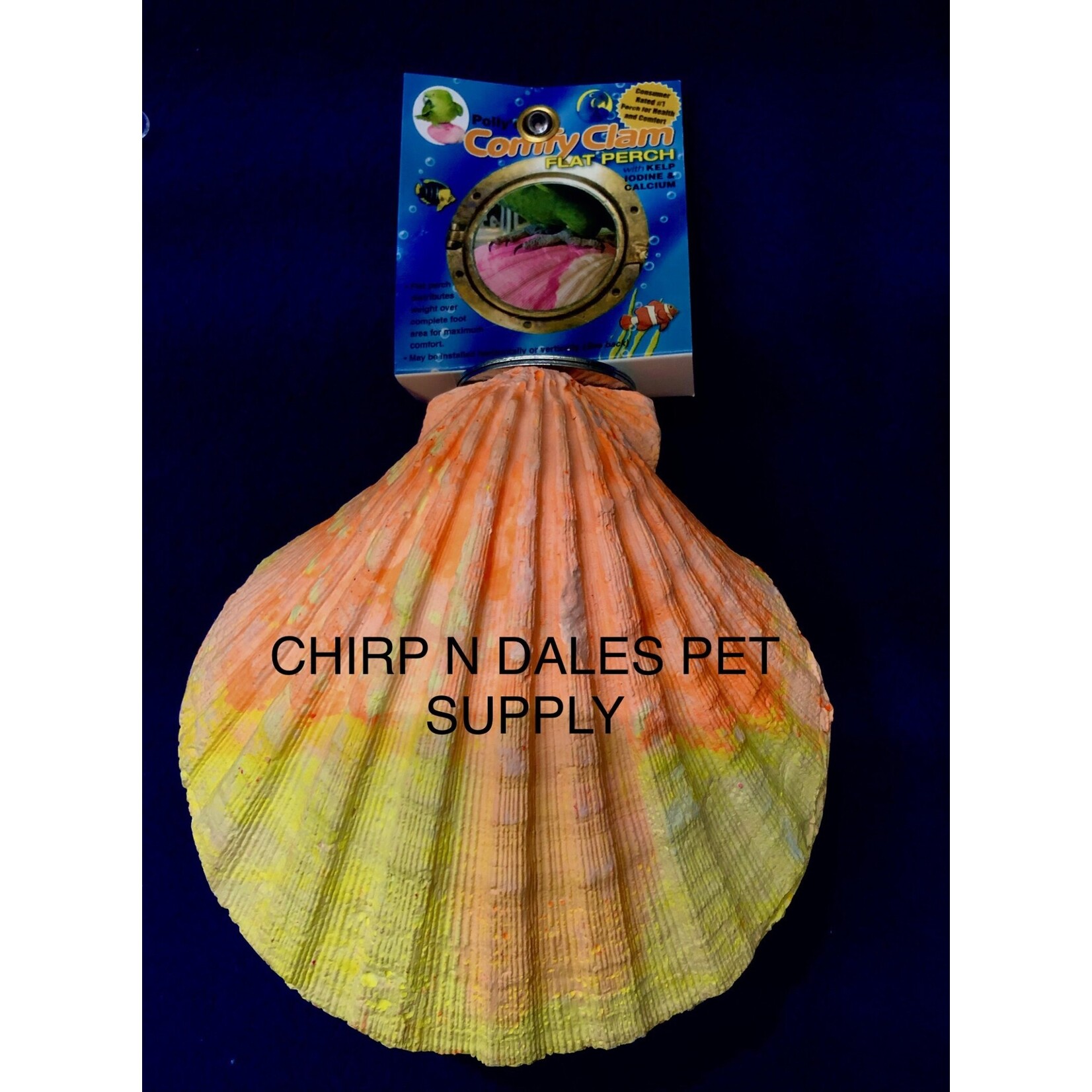Polly's  Pet Products COMFY CLAM BOLT-ON PERCH WITH KELP, IODINE AND CALCIUM