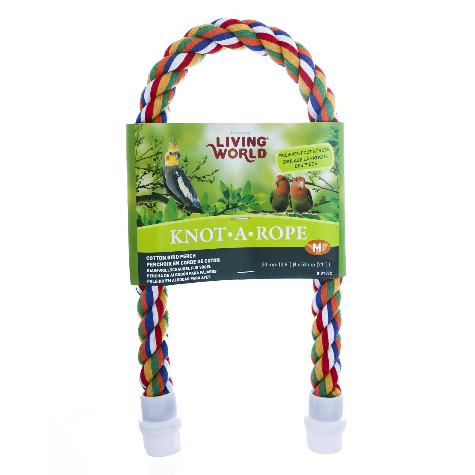 Living World Living World Multi-Coloured Cotton Perch - 20 mm dia x 53 cm L