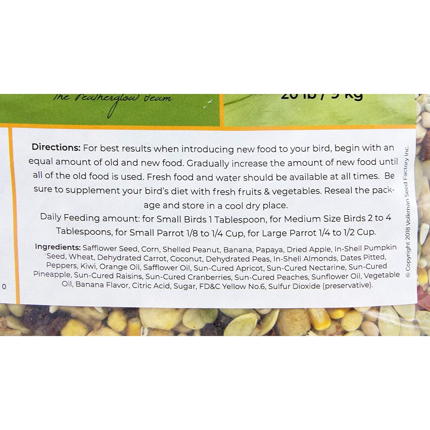 Volkmans Volkmans Featherglow Parrot Treat (4lb)