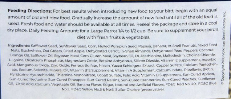 Volkmans Volkmans Featherglow Large Parrot (20lb)