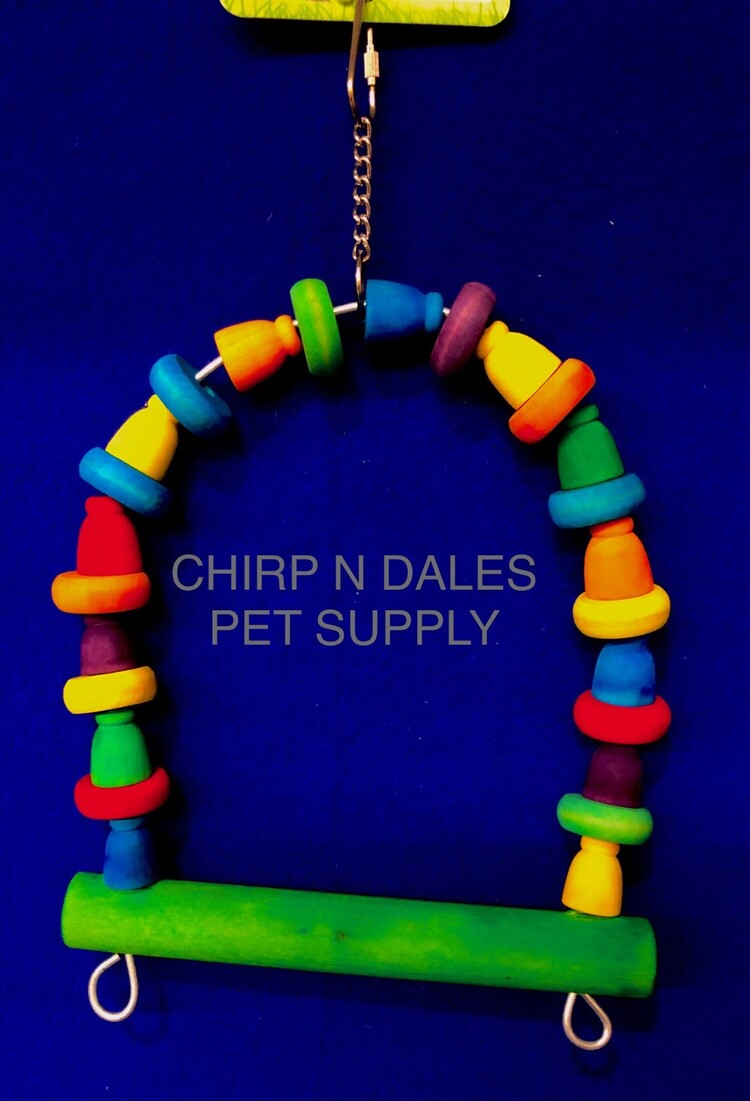 Jolly Jungle Arch Bird Swing With Wood Blocks